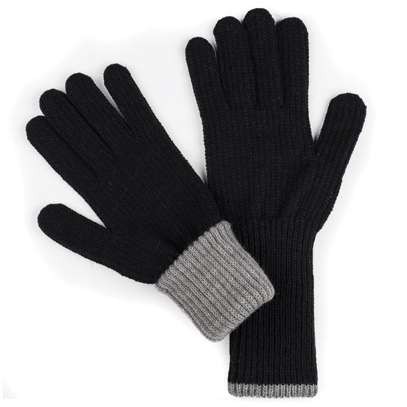Gloves: Long Black Ribbed