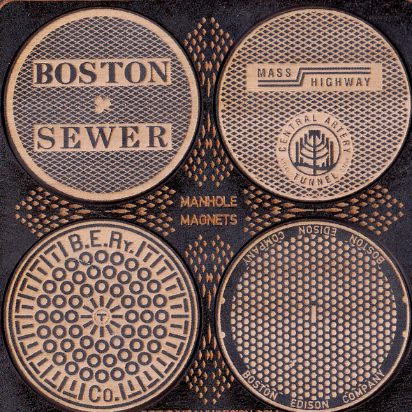 Boston Manhole Magnet Set