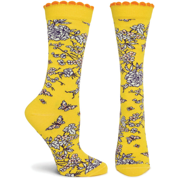 Socks: Floral de Jouy Yellow