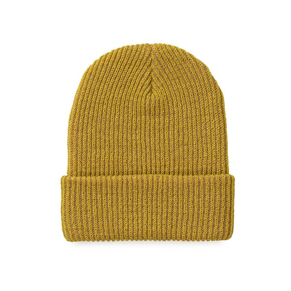 Rib Knit Hat: Stone Golden Olive/Camel
