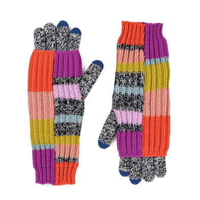 Patchwork Stripe Arm Warmer: Rainbow