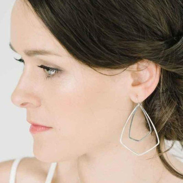Earrings: Akara in Sterling + Oxidized Silver