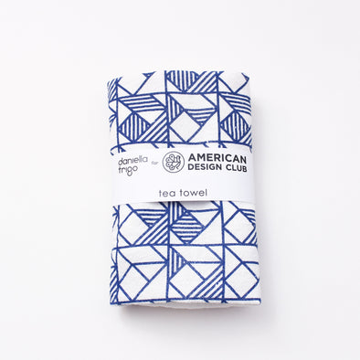 Tea Towel: Geo Squares Natural