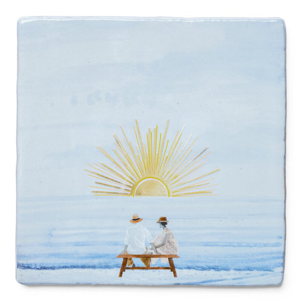 Tile: Watching the Sunset Together Gold