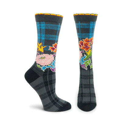 Socks: Trews Plaid Grey