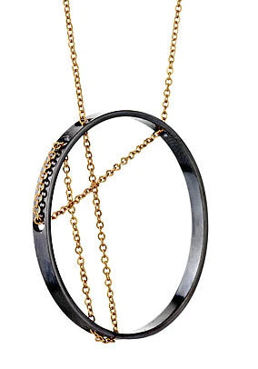 Necklace: Vitruvia Oxidized Silver and Gold