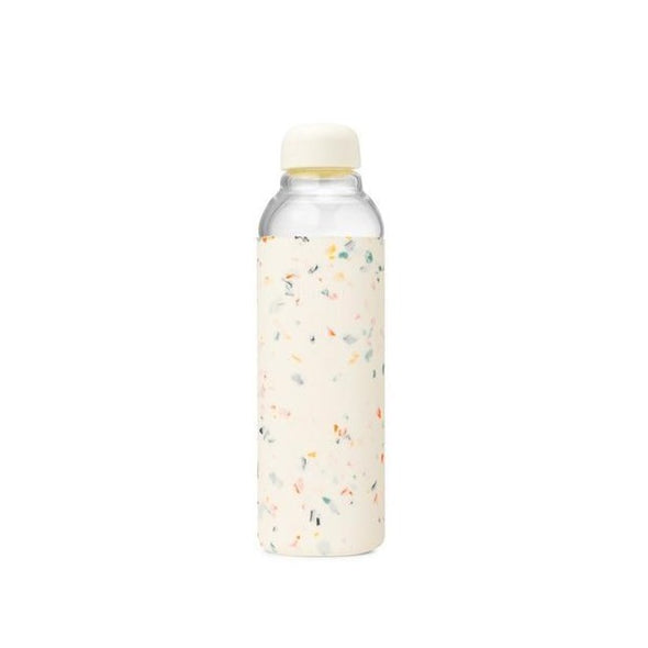 Glass Water Bottle: Terrazzo Cream