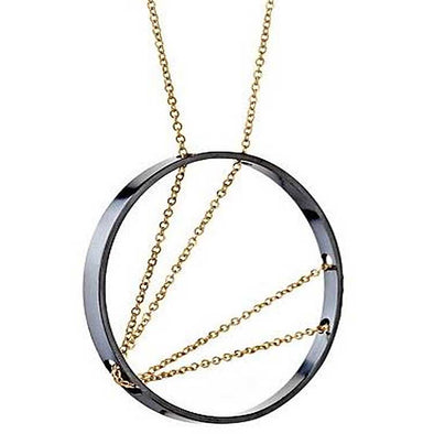 Necklace: Arc in Oxidized Silver and Gold