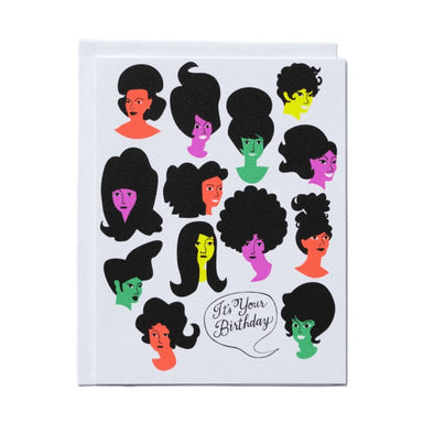 Card: Birthday Girls Big Hair