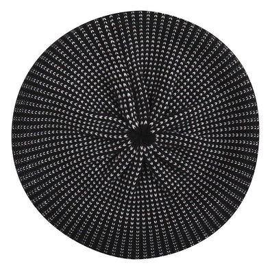 Mix Stitch Beret: Black/White