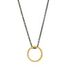 Necklace: Looking Glass in Gold with Oxidized Chain