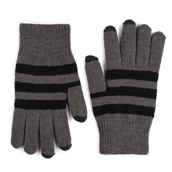 Tech Gloves: Striped Black/Grey