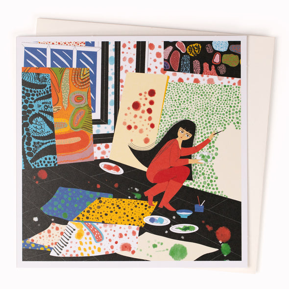 Card: Kusama in the Studio