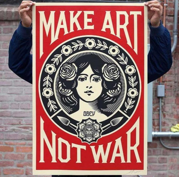 Shepard Fairey Offset Print: Make Art Not War