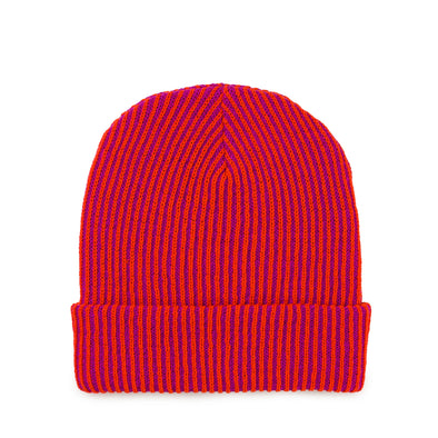 Rib Knit Hat: Poppy Magenta