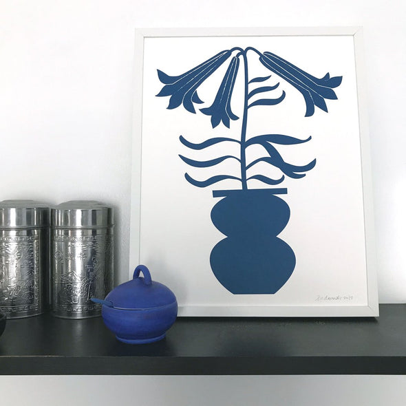 Print: Deep Blue Lillium Vase
