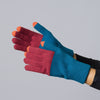 Tech Gloves: Teal/Wine Red
